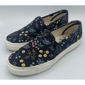Keds Rifle Paper Co Decker Slip On Low Top Shoes Floral Petite Indigo Womens 7